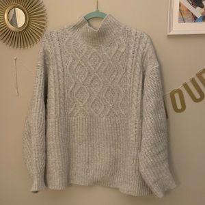 Oversized grey turtle neck